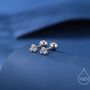 Extra Tiny Three Cz Screw Back Earrings In Sterling Silver, thumbnail 1 of 11