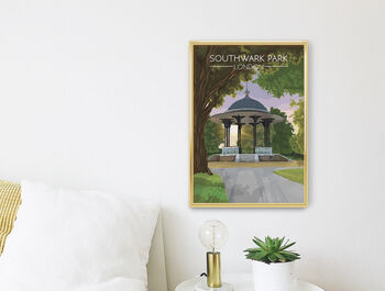 Southwark Park London Travel Poster Art Print, 3 of 8