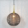 Designer Black Gold Round And Cone Lampshade, thumbnail 3 of 5