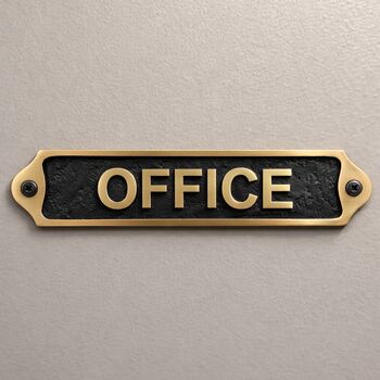 Custom Solid Brass Office Plaque With Black Finish, 7 of 7