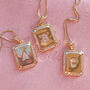 Gold Initial Name Dainty Tag Necklace / Gold Filled, thumbnail 1 of 5