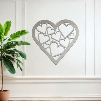 Romantic Metal Heart Silhouette Wall Decor Gift For Couples Or Wedding Gift, 6 of 11