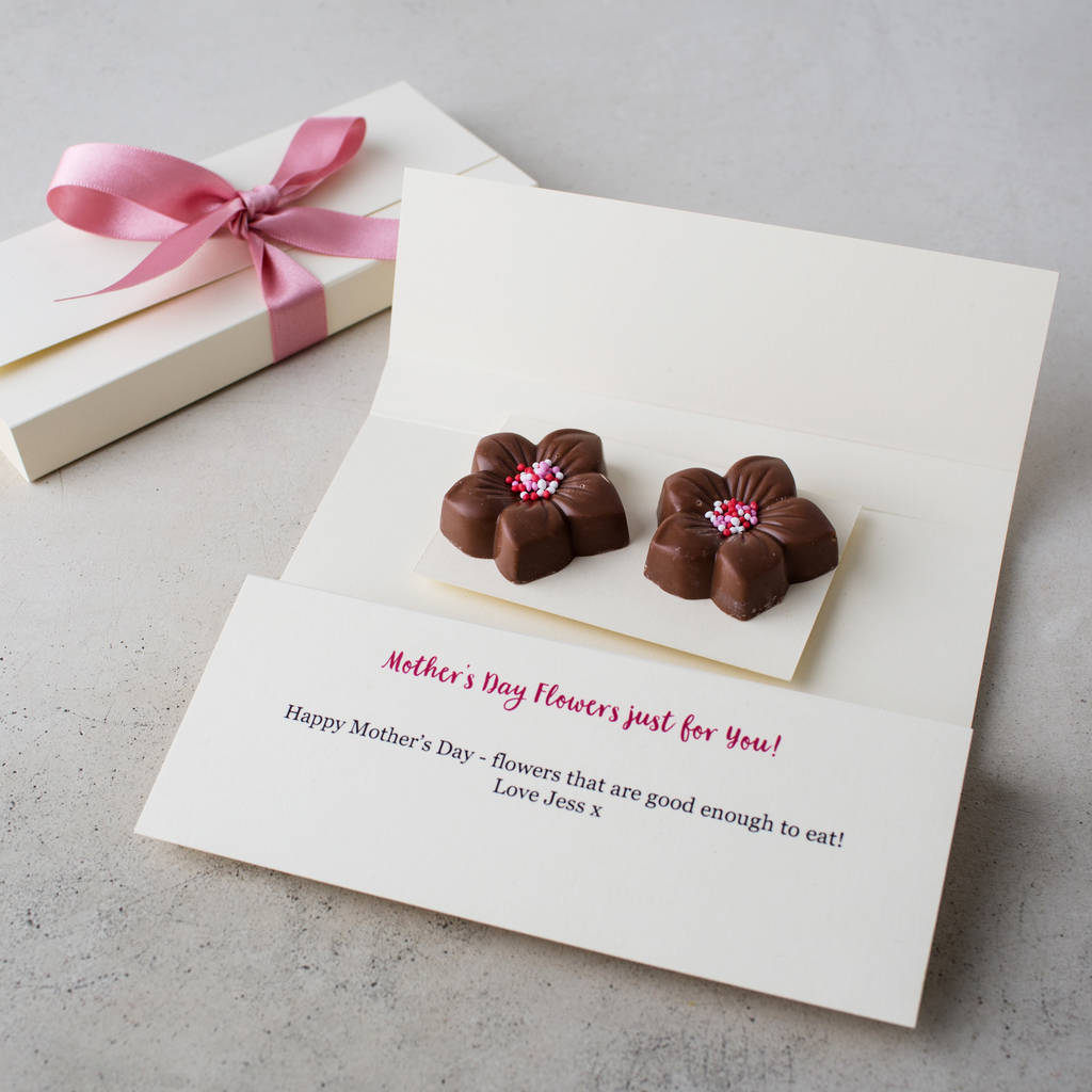 Personalised Mother's Day Card With Chocolate Flowers By Quirky