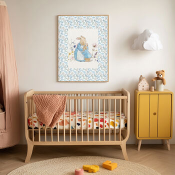 Bunny Rabbit Pastel Blue Set Of Two Nursery Art Prints, 2 of 5