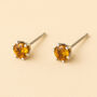 Sterling Silver Citrine Micro Stud Earrings, thumbnail 1 of 2