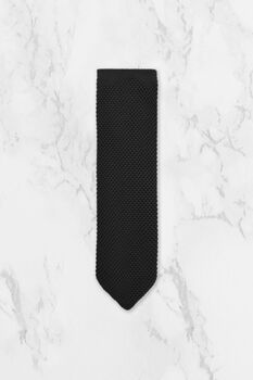 Handmade 100% Polyester Knitted Tie In Black, 6 of 6