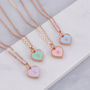 Mini Enamel Heart Initial Necklace, thumbnail 7 of 8