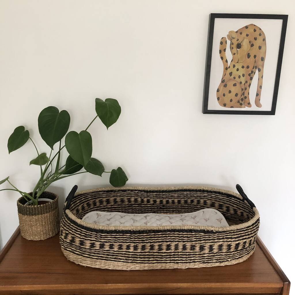 Seagrass Baby Changing Basket Patterned By Mama Designs
