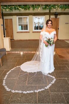Elizabeth Floral Lace Cathedral Wedding Veil, 4 of 4