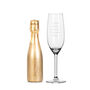 Personalised Prosecco Gift Set With Engraved Champagne Flute – Mini Gold Bottega, thumbnail 2 of 3