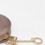 Champagne Italian Leather Round Clip On Coin Purse, thumbnail 2 of 3