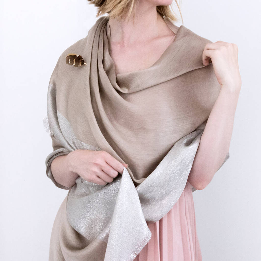 Personalised Shimmering Silk Wedding Scarf By Studio Hop