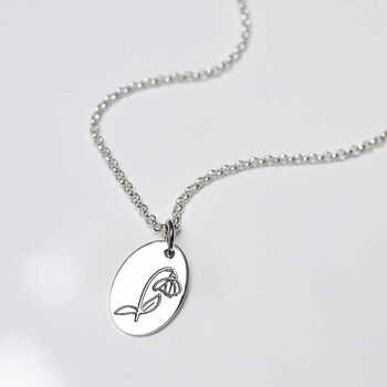 Sterling Silver January Birth Flower Necklace, 2 of 7