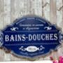 Large 51cm Blue French “Bain Douches” Bath Shower Metal Sign, thumbnail 7 of 8