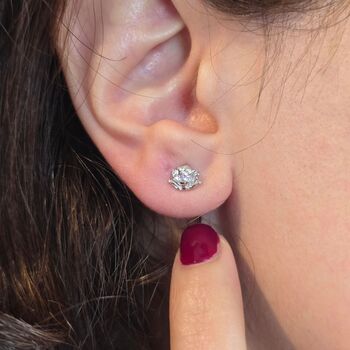 Alexandrite June Rose Sterling Silver Stud Earrings, 3 of 5