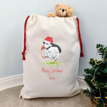 Personalised Puffin Christmas Sacks, 6 of 8