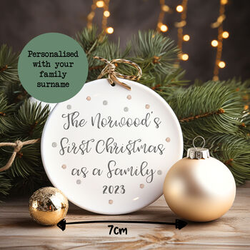 Personalised First Christmas As A Family Decoration, 2 of 4