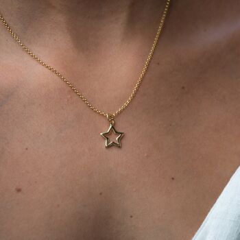 Star Charm Necklace, Sterling Silver Or Gold Plated, 2 of 12