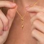 18ct Gold Lightning Bolt Necklace, thumbnail 1 of 6