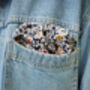 Mens Navy And White Ditzy Floral Pocket Square, thumbnail 5 of 7