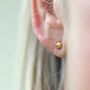Tiny Hammered Stud Earrings With Screw Backs, thumbnail 2 of 6