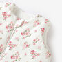 Rose Pink Floral Organic Cotton Baby Girl Sleeping Bag, thumbnail 2 of 4