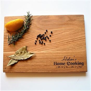 'Home Cooking' Oak Chopping Personalised Board, 2 of 5