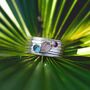 Ibiza Sunset Rose Quartz Sterling Silver Spinning Ring, thumbnail 1 of 8