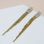 Sparkly Waterfall Chain Drop Stud Earrings For Party, thumbnail 2 of 5