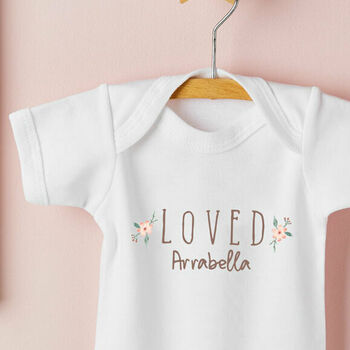 Personalised Floral Name Cotton Babygrow, 3 of 3