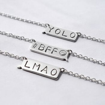 Personalised Text Message Silver Necklace, 2 of 3