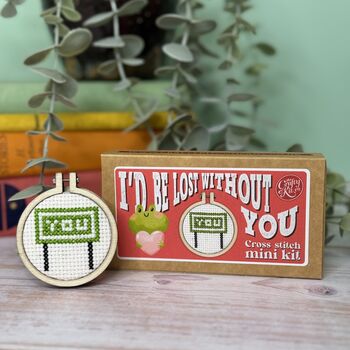 I'd Be Lost Without You Mini Matchbox Cross Stitch Kit, 2 of 3