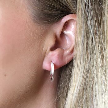 Sterling Silver Small Twisted Hoop Earrings, 2 of 6