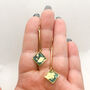 Aqua And Gold Foil Diamond Shape Drop Long Earrings, thumbnail 2 of 10