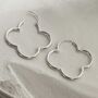 Sterling Silver Flower Hoops, thumbnail 4 of 7