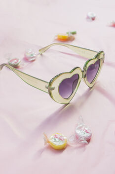 Green Chunky Oversized Heart Sunglasse, 6 of 6