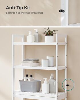 Over The Toilet Storage Rack Organiser Unit Shelves, 6 of 9