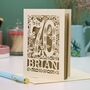 Personalised 70th Birthday Card Papercut Woodland Design, thumbnail 1 of 6
