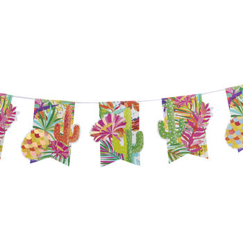 Tropical Iridescent Foiled Cactus And Pineapple Bunting, 2 of 2