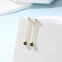 Dangling Emerald Green Cz Stud Earrings, thumbnail 8 of 11