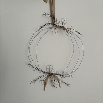 Handmade Wire Hanging Botanical Wreath, 10 of 11