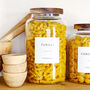 Kitchen Storage Jar With Acacia Wood Lid And Personalised Waterproof Label, thumbnail 8 of 10