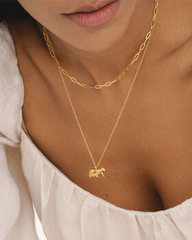 Lionness And Cub Gold Plated Necklace, 5 of 10