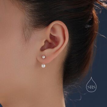 Genuine Freshwater Pearl Ear Jacket In Sterling Silver, 2 of 12