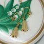 Lily Hook Earrings With 22ct Gold Plating, thumbnail 2 of 5