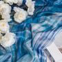 100% Mulberry Silk Scarf, Blue And Turquoise, thumbnail 1 of 5