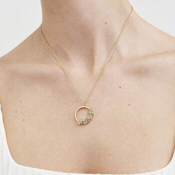 Gold Floral Wreath Necklace, 2 of 8