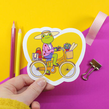 Frog Bike Ride Sticker, 2 of 5