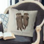 Personalised Otter Couple Gift Cushion, thumbnail 1 of 4