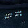 Sterling Silver Blue Opal Trio Crawler Earrings, thumbnail 4 of 9